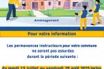 Suspension des permanences ADS pour la période estivale